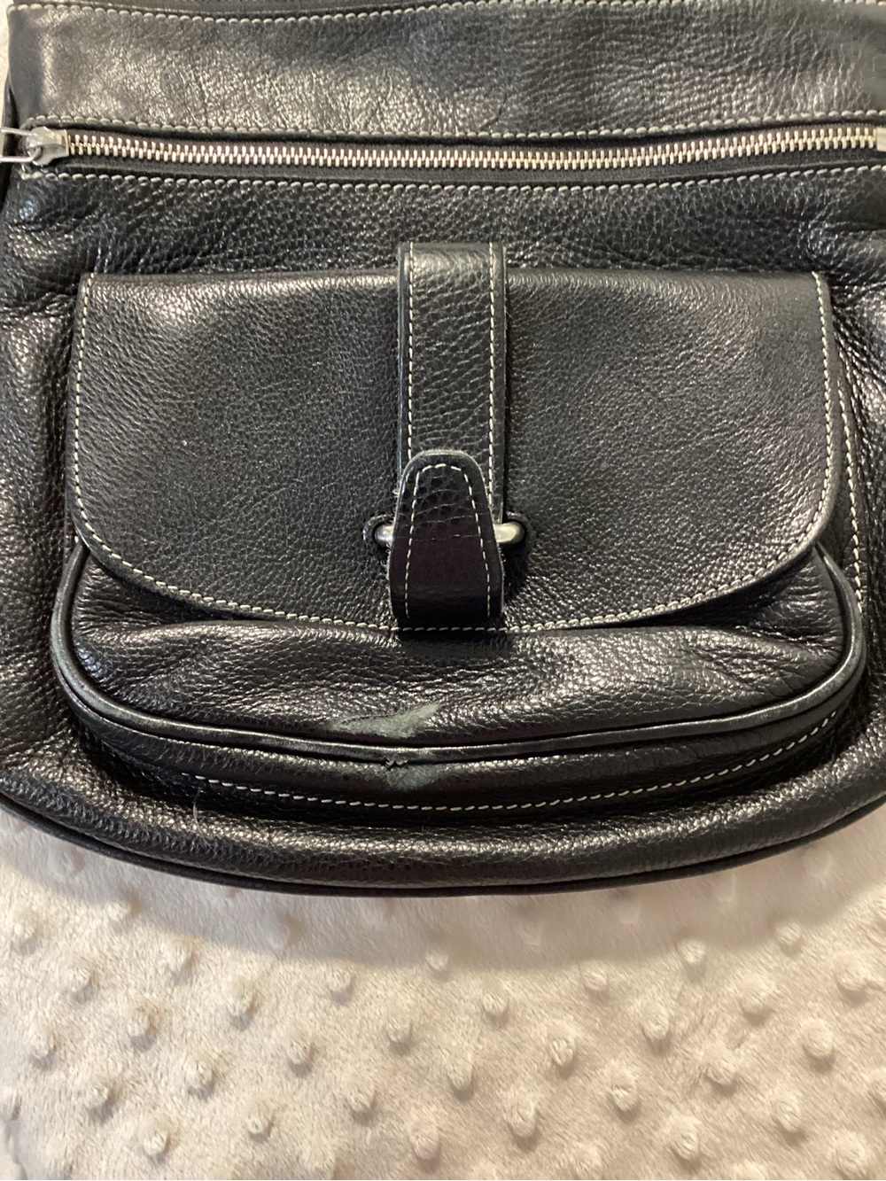 Roots Made in Canada Black Genuine Leather Side Saddle Crossbody Bag - Picture 5 of 8